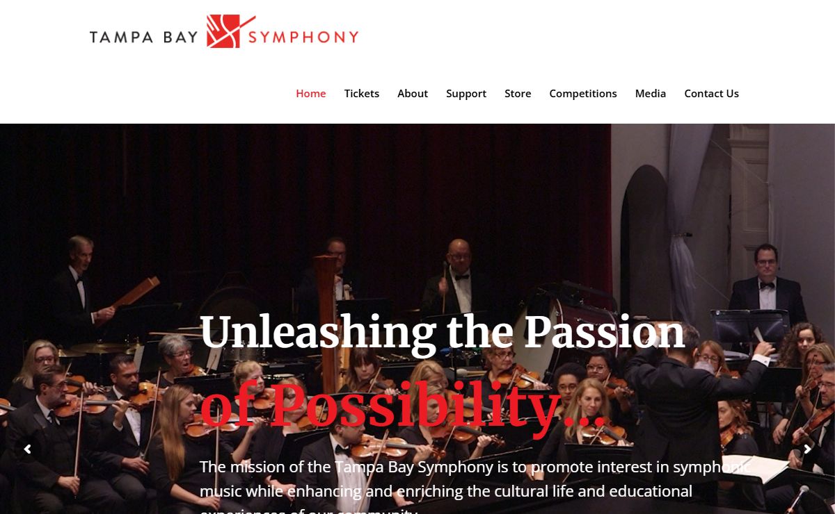 Tampa Bay Symphony – The Tampa Bay Symphony consists of over 80 musicians and has been described as “one of Tampa Bay’s hidden jewels”. Come and experience the excitement of live classical music!