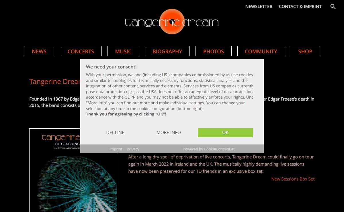 tangerinedreammusic.com - Tangerine Dream, the legendary german electronic music / synthesizer rock band.. ...