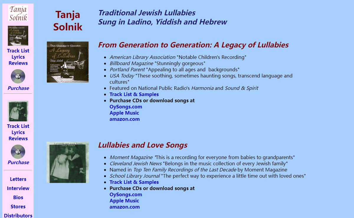 Tanja Solnik: Traditional Jewish folk songs in Yiddish, Hebrew and Ladino