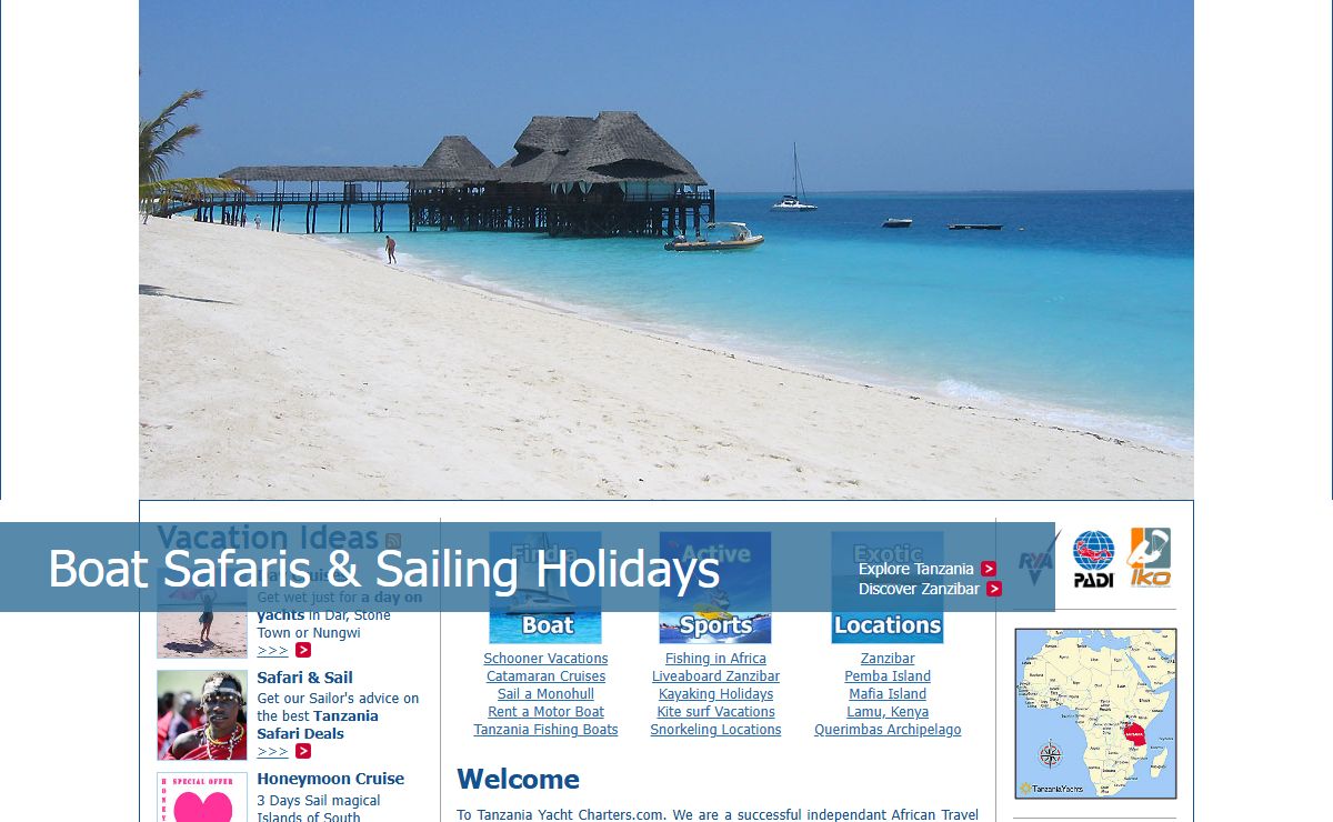 Africa Travel & Sailing Holidays | Sailing Vacations in Tanzania & Zanzibar | Tanzania Travel Company | Yacht Charters