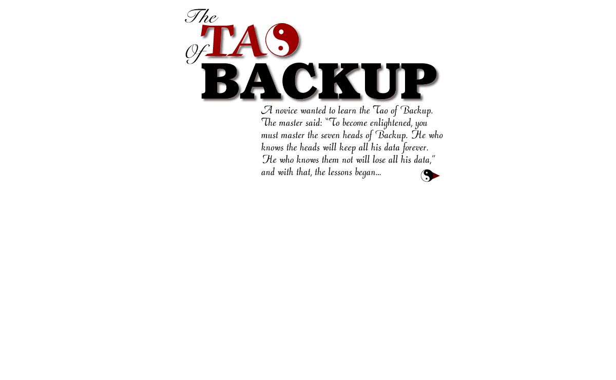 The Tao Of Backup
