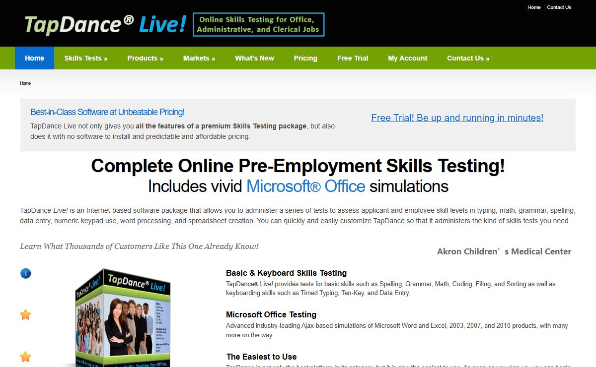 TapDance Live! | TapDance Live! is the leading pre-employment skills testing suite that you can get at flat-rate pricing. Get a free trial now.