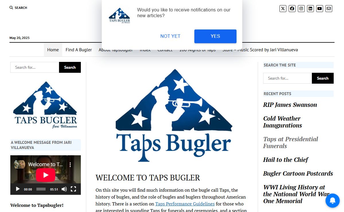 WELCOME TO TAPS BUGLER