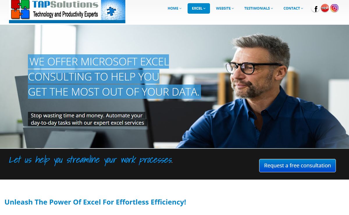 Experts Excel Consultants - Effortless Excel for Maximum Business Efficiency | TAP Solutions