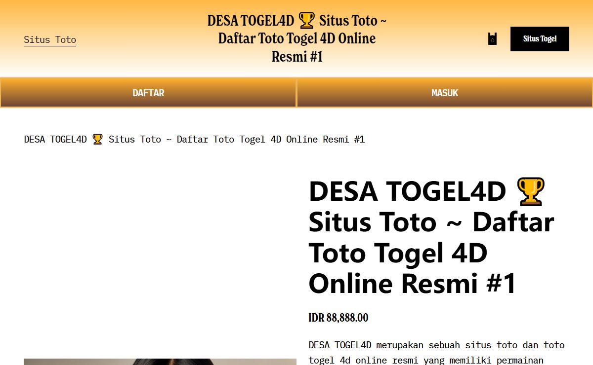 DESA TOGEL4D 🏆️ Situs Toto ~ Daftar Toto Togel 4D Online Resmi #1