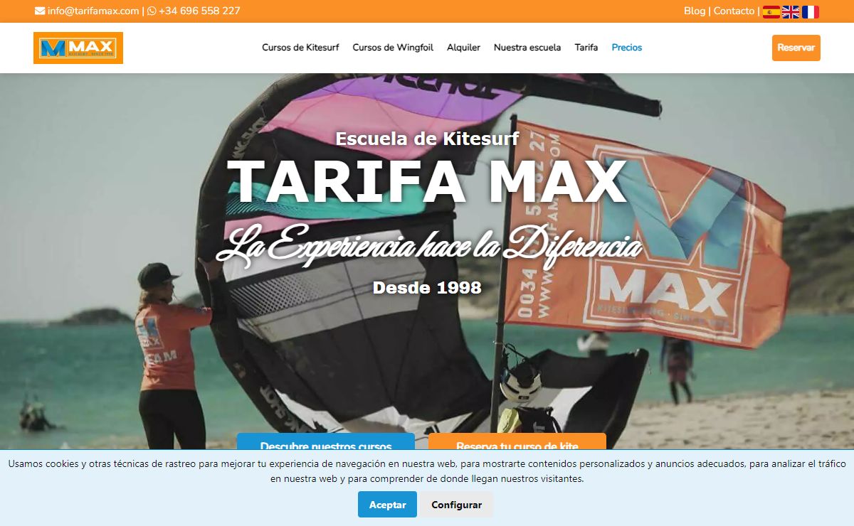 Escuela de Kitesurf Tarifa Max desde 1998 | Cursos desde 20€/h