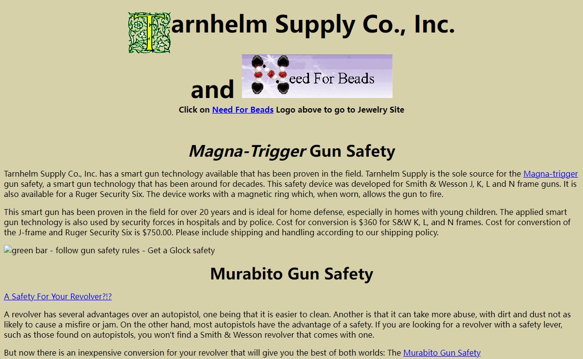 Tarnhelm Supply - Gun Safety Add-ons, Smart Guns, Defense Training, Gunsmithing, Expert Witness