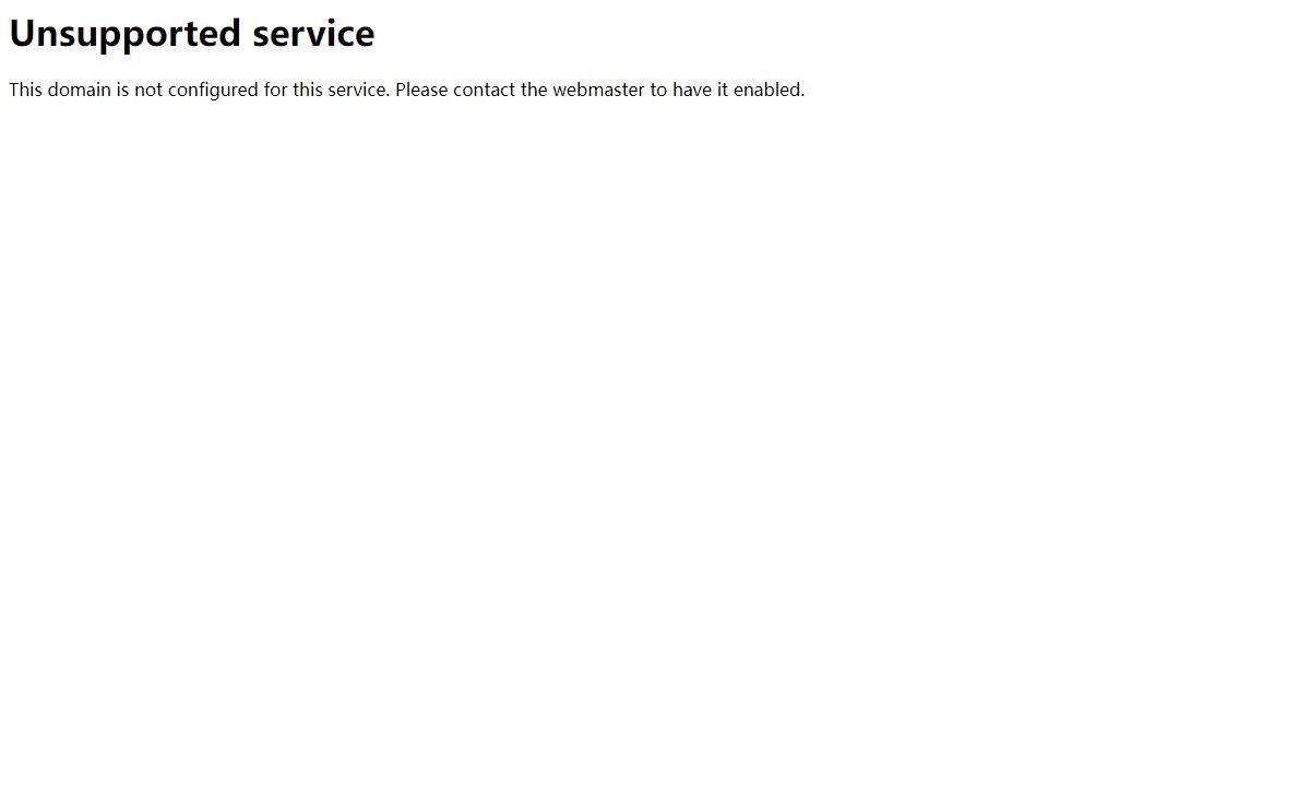 Unsupported service