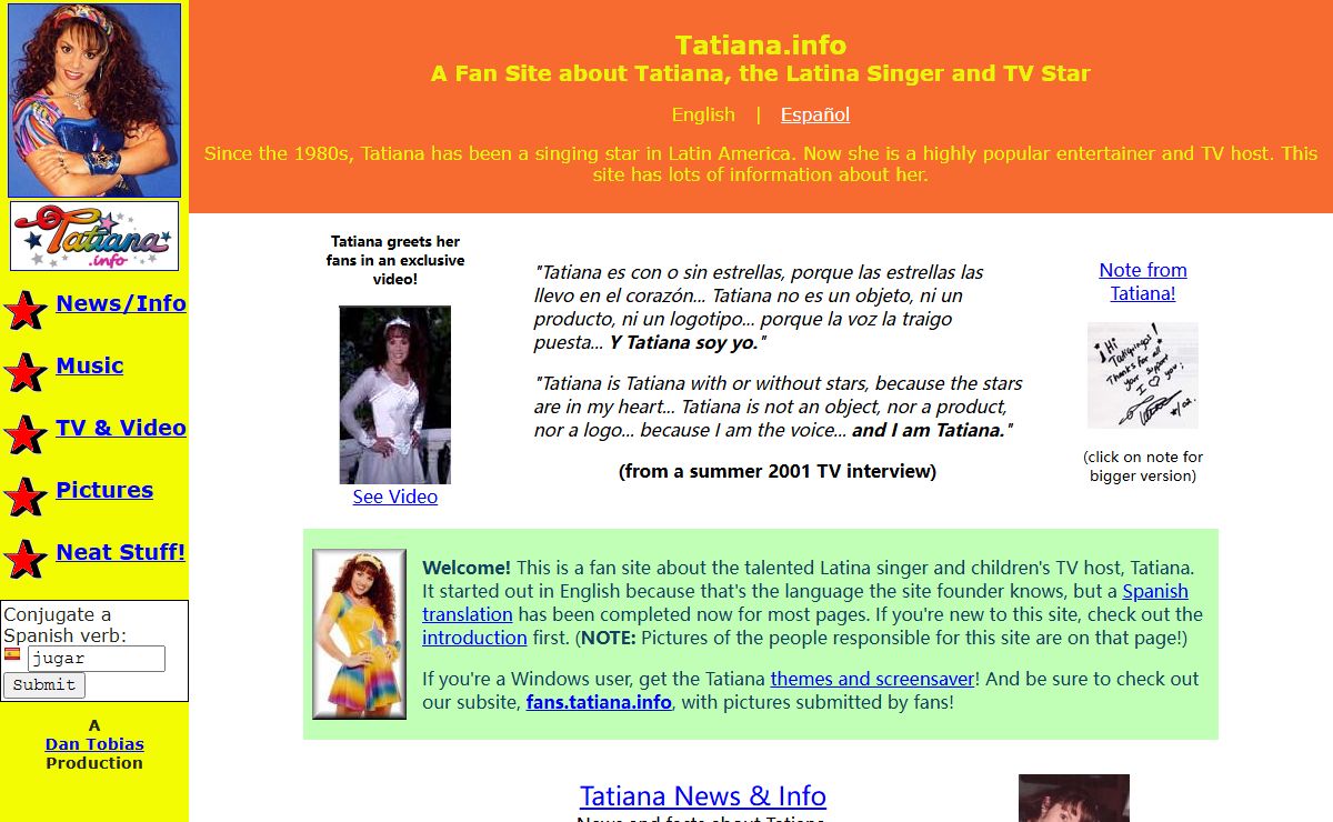 Tatiana.info -- A Fan Site about the Latina Singer and TV Star