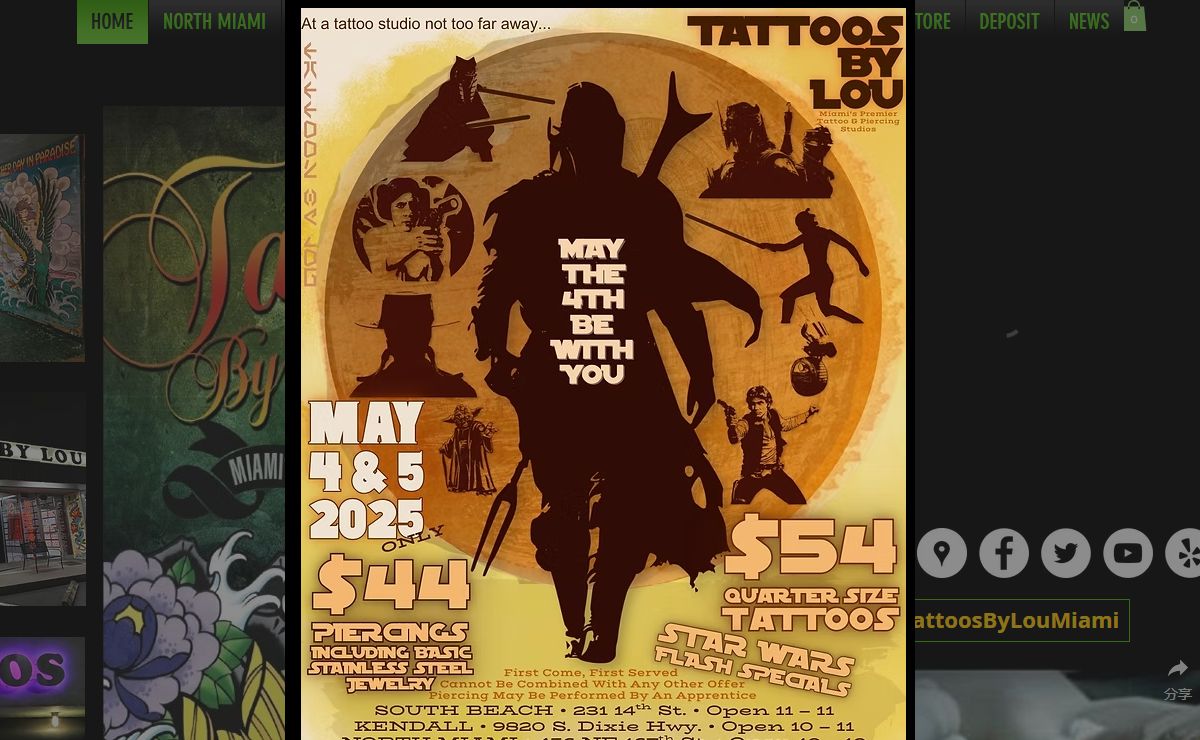Miami's Best #1 Tattoo & Piercing Shops | Tattoos by Lou | Miami, Florida, USA