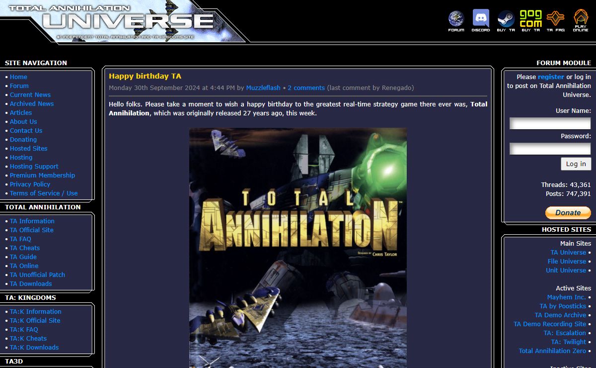 Total Annihilation Universe