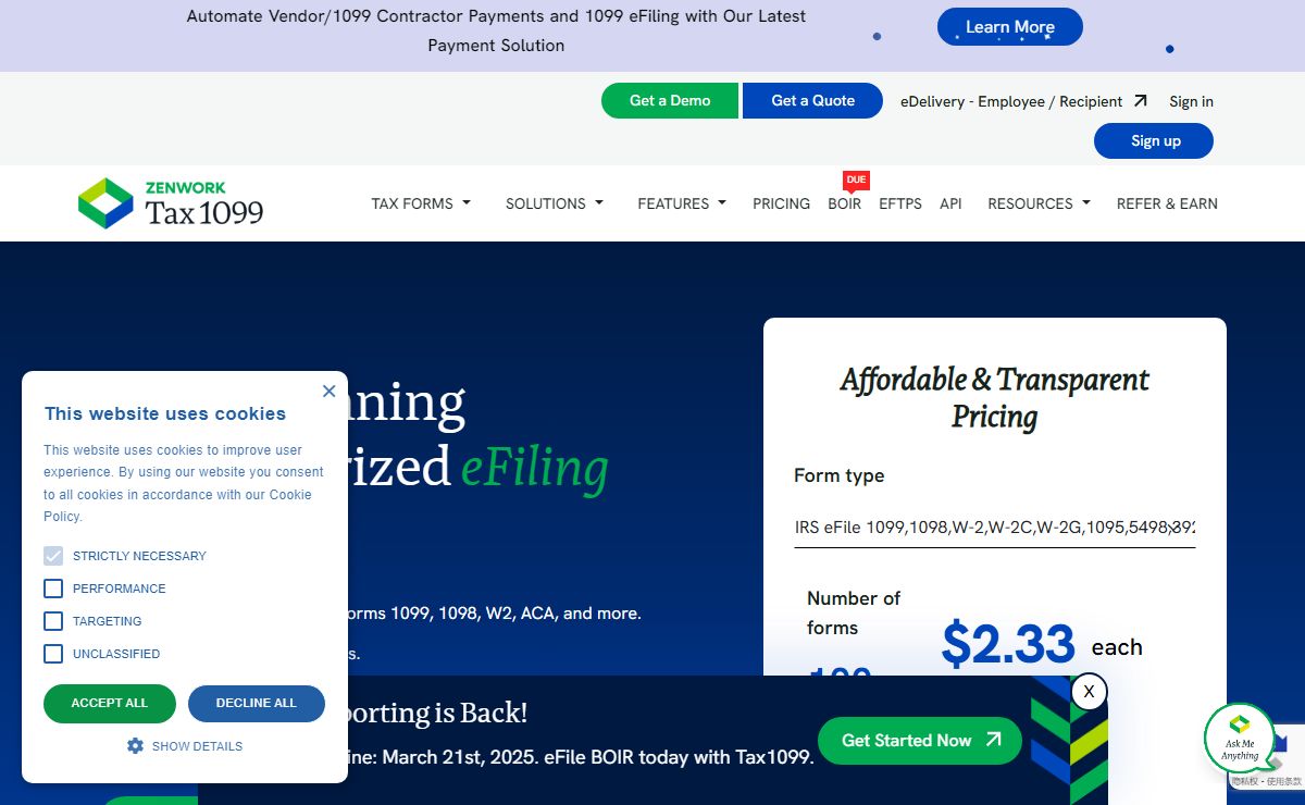 File 1099 Online | eFile 1099 NEC, MISC, W2, 941, 1095 & more Forms – Tax1099