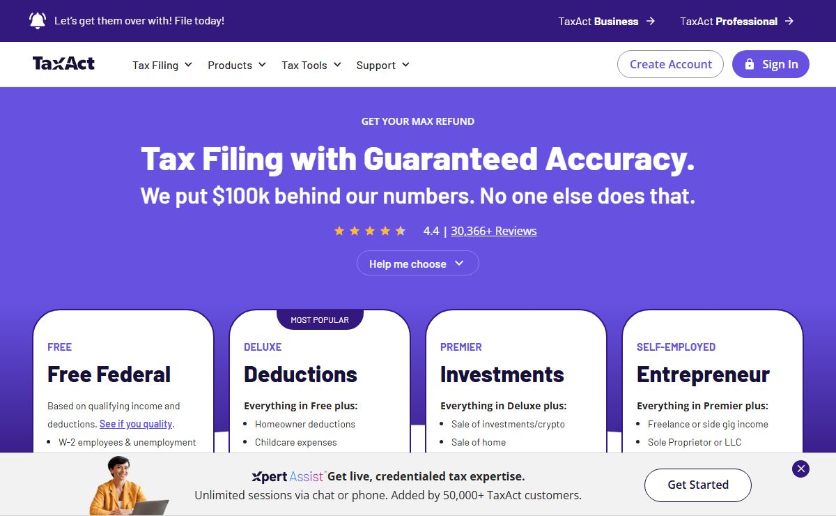 File Taxes Online with TaxAct®
