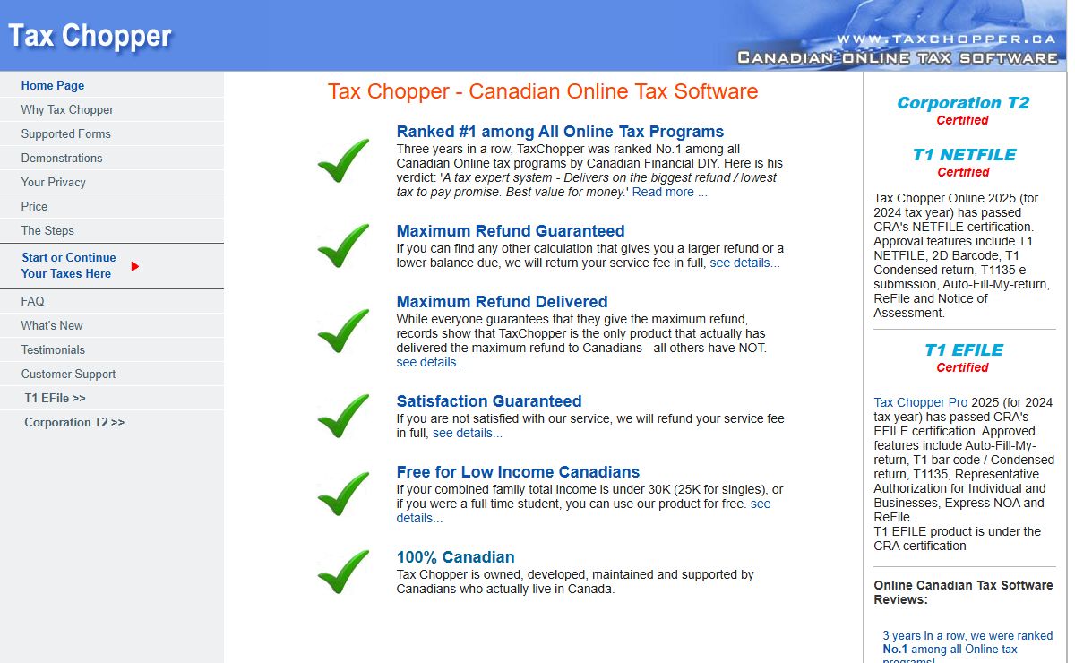 Tax Chopper - Canadian Tax Software | Online Tax Software | CuteTax