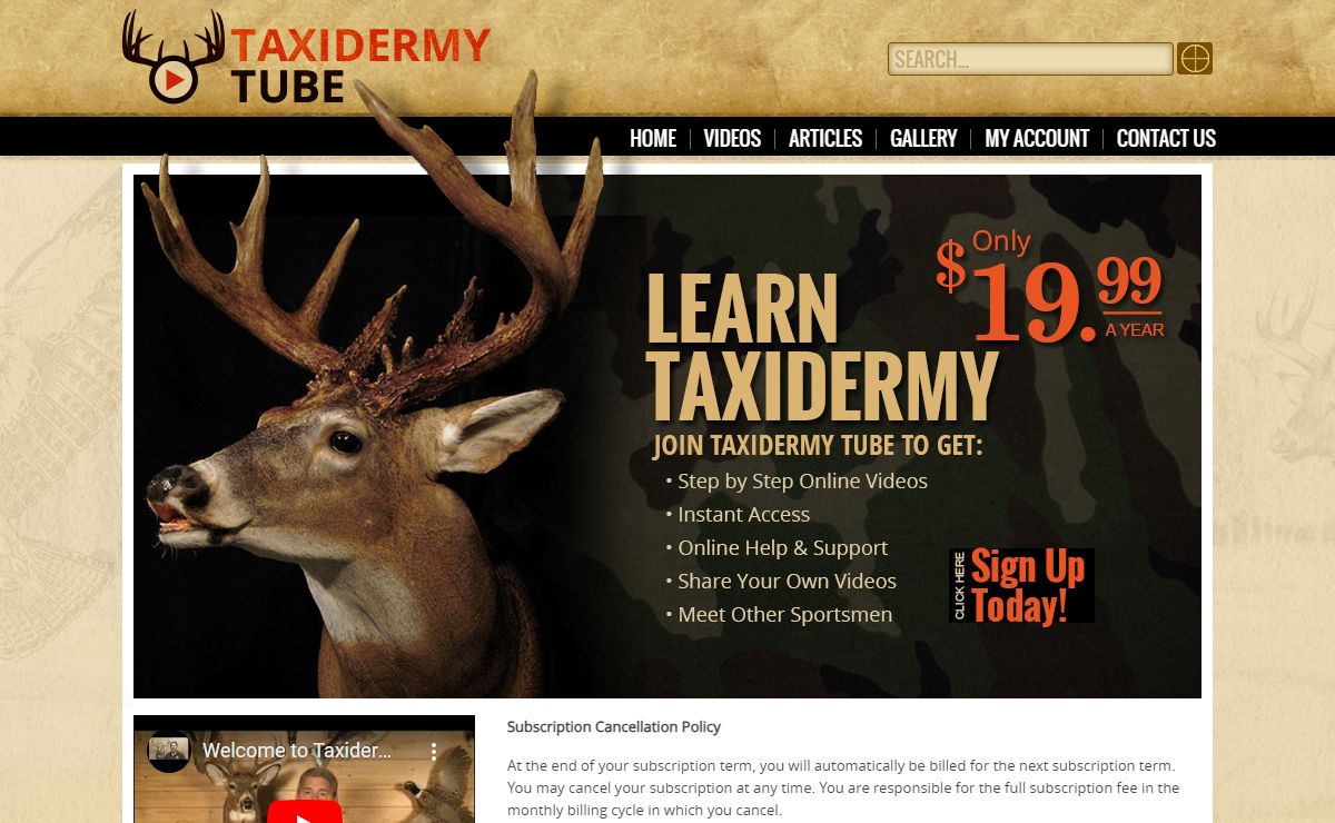 Taxidermy Tube - Learn Taxidermy With Our Online Taxidermy Videos