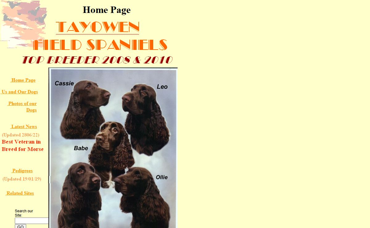 Tayowen Field Spaniels home page