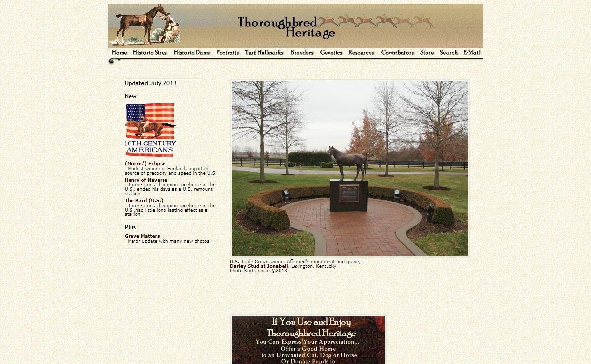 Welcome to Thoroughbred Heritage