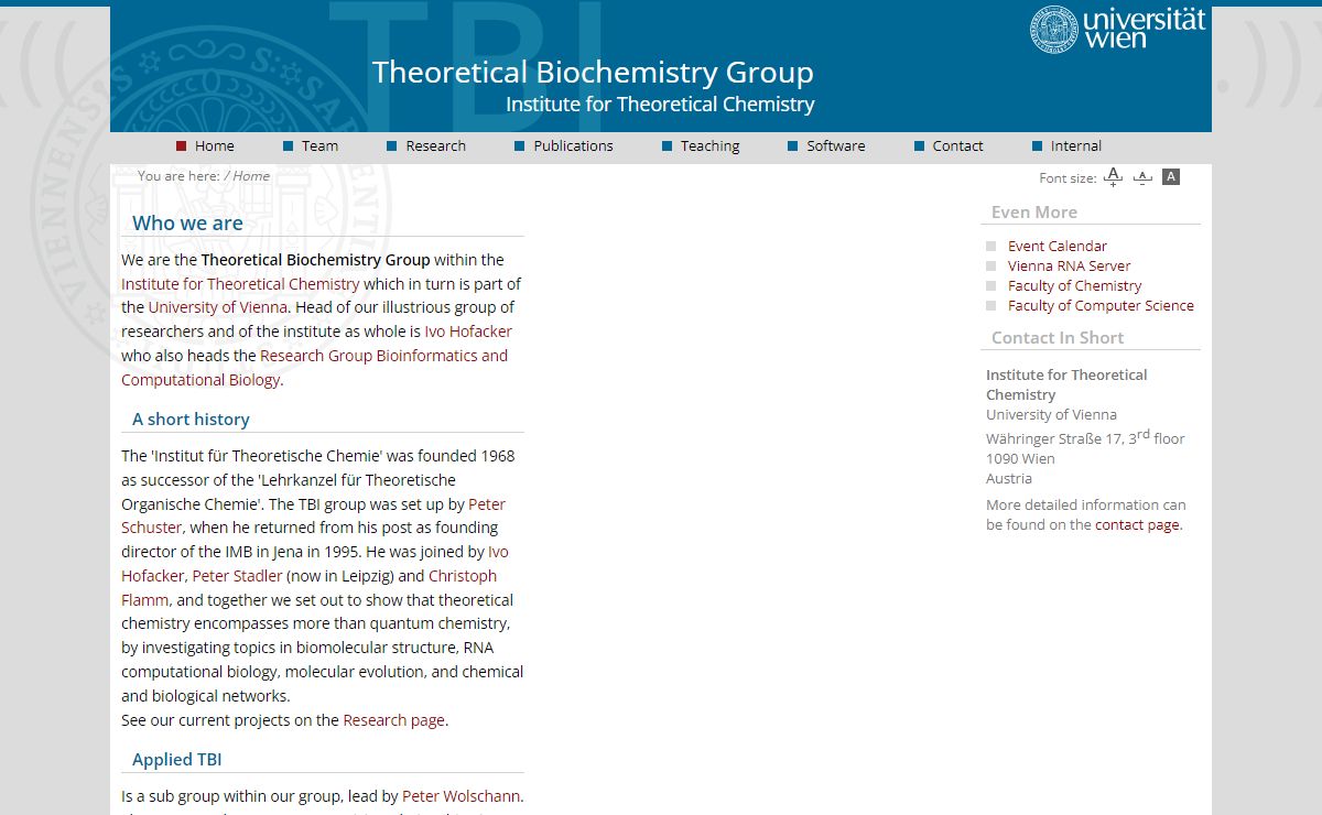 TBI - Theoretical Biochemistry Group - Home