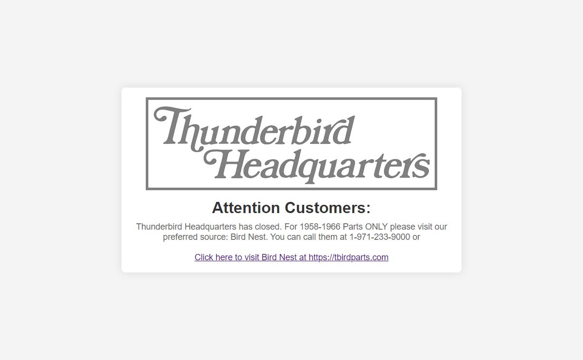 Thunderbird Headquarters has closed.