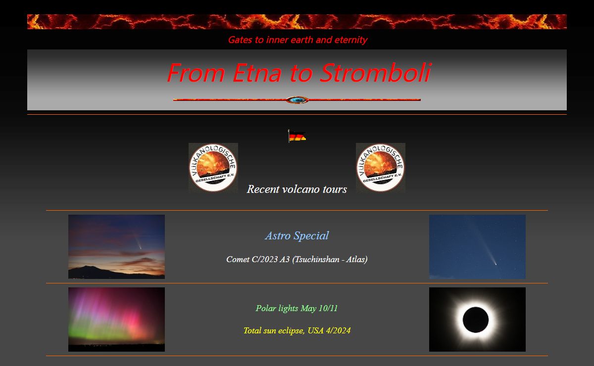 From Etna to Stromboli, Volcanoes and Astronomy