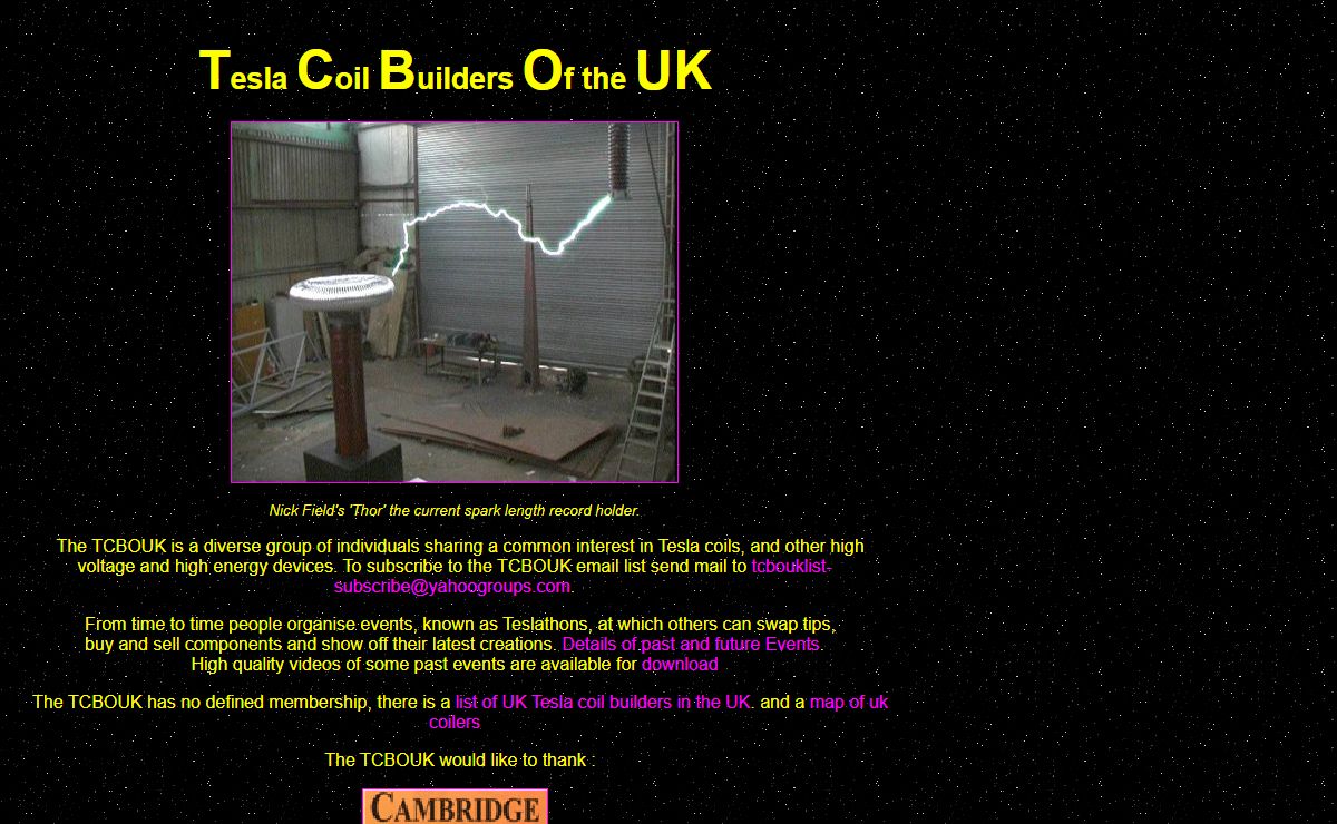 Tesla Coil Builders Of the UK