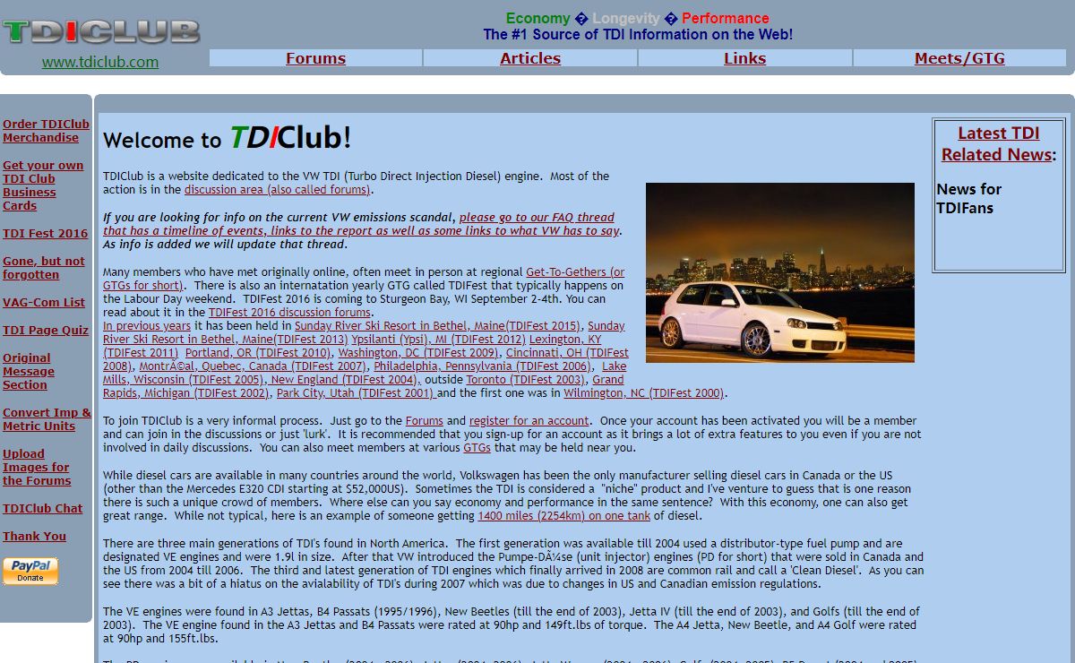 Fred's TDI Page. TDIClub.com. VW TDI Enthusiast Community