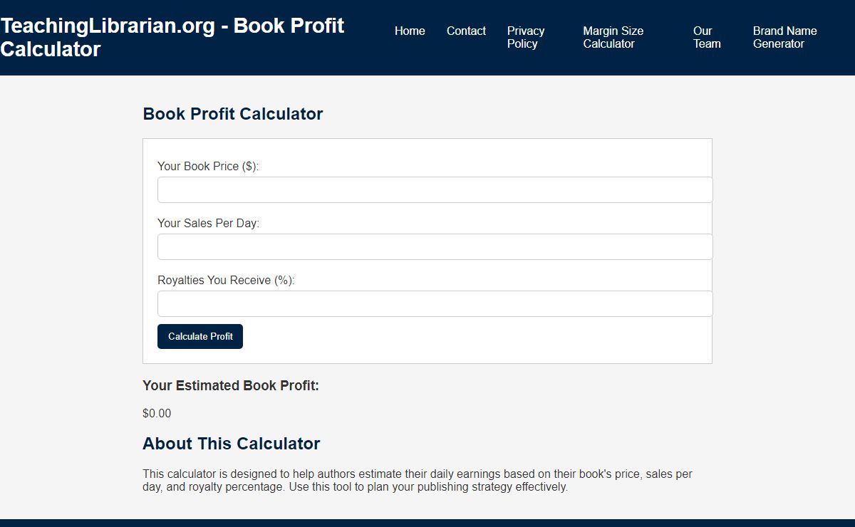 Book Profit Calculator | TeachingLibrarian.org