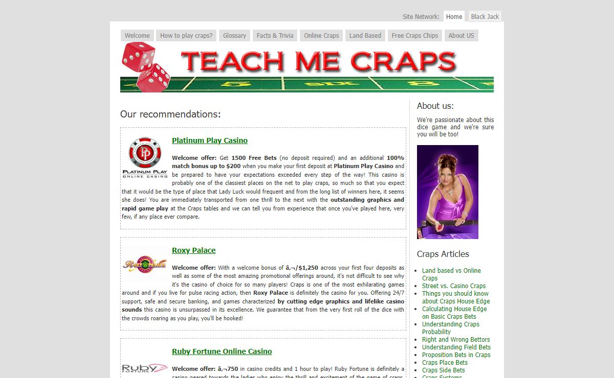 Craps Online Casinos