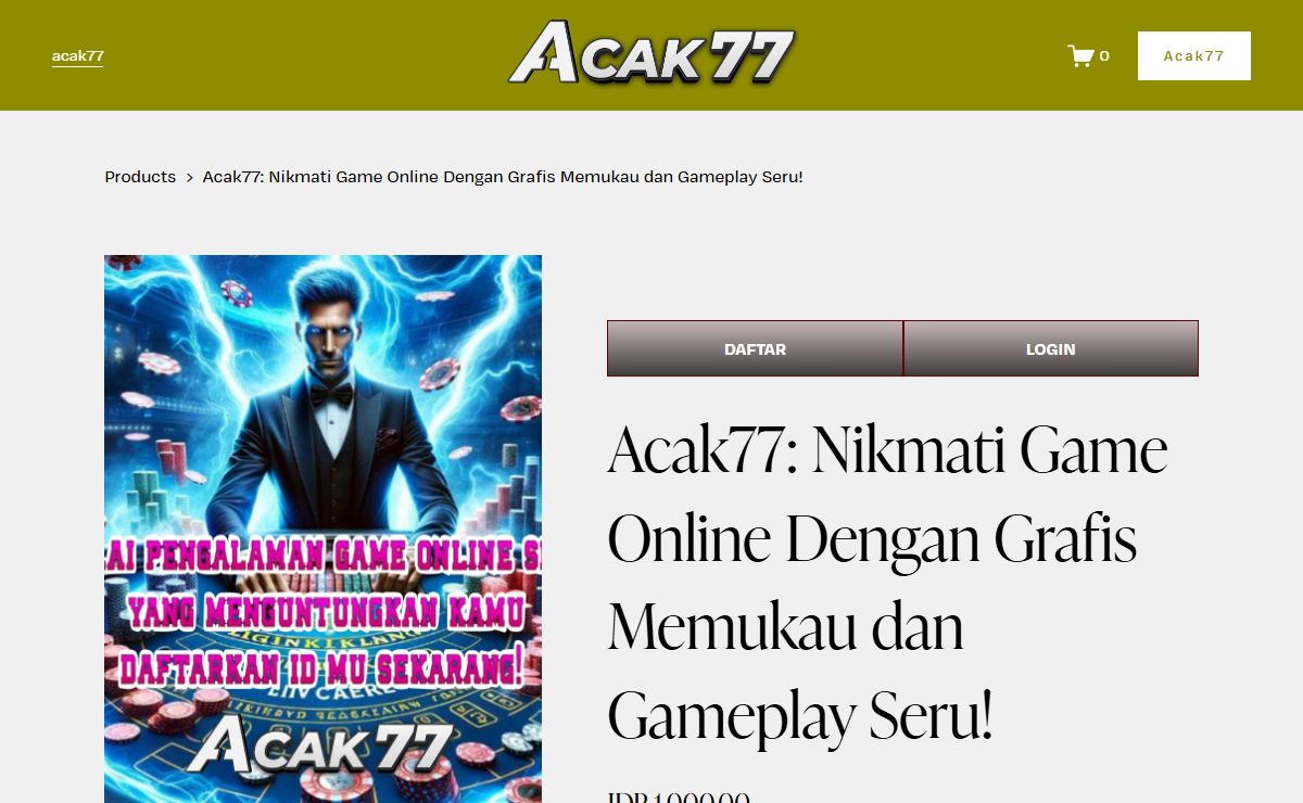 Acak77: Nikmati Game Online Dengan Grafis Memukau dan Gameplay Seru!
