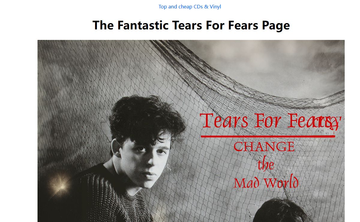 The Fantastic Tears For Fears Page