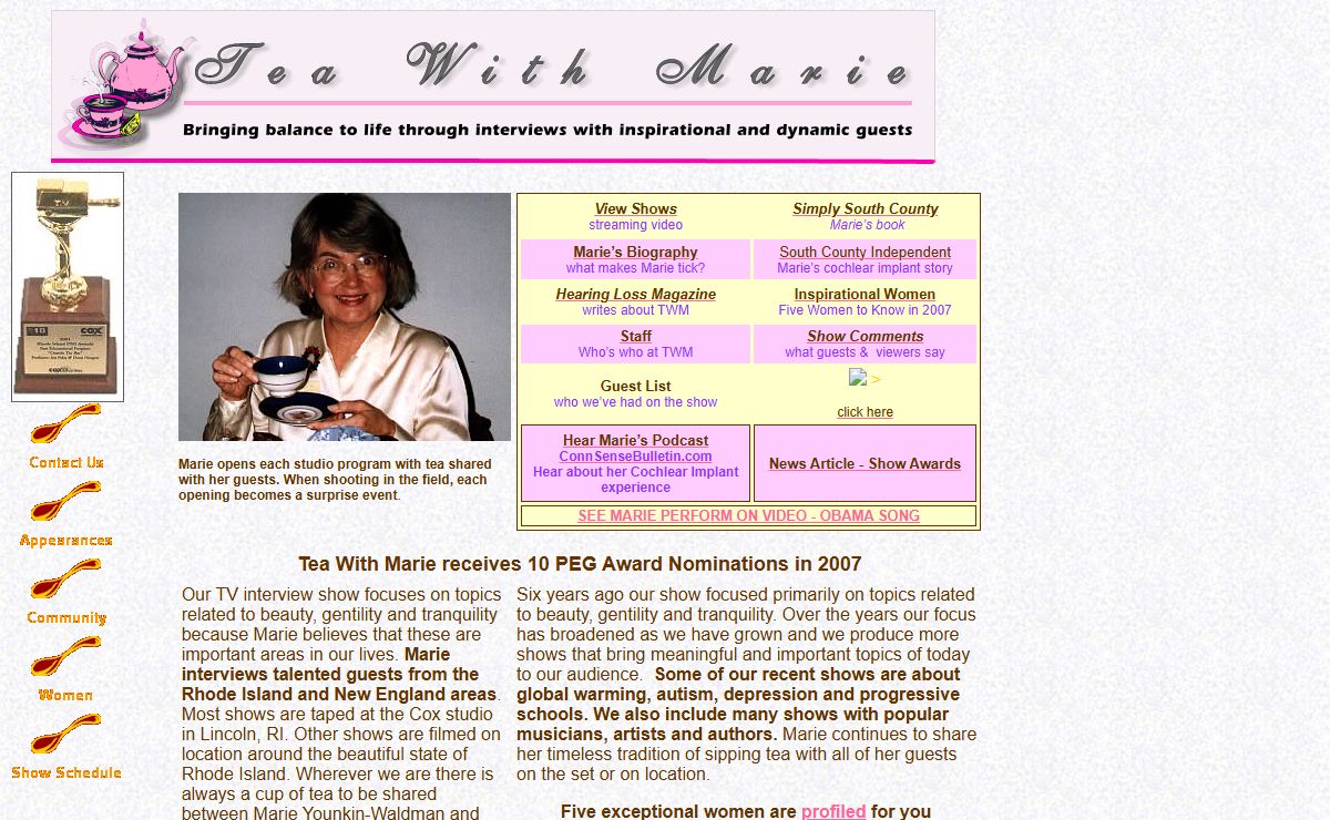 Tea With Marie cable TV show RI