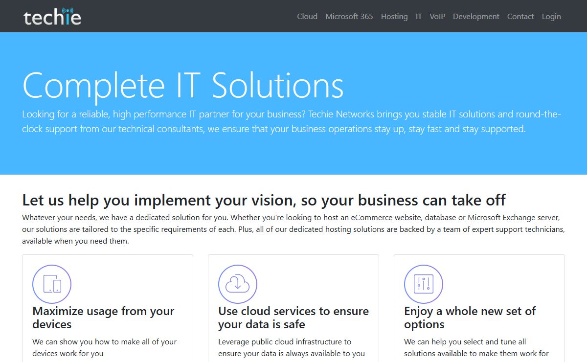 Techie Networks, Your Cloud Solution Provider