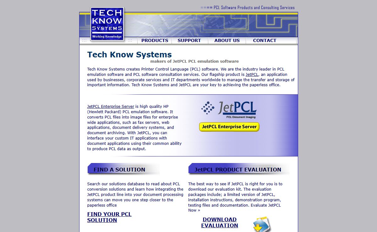 Tech Know Systems, Inc. :: Maker of JetPCL PCL Conversion Software