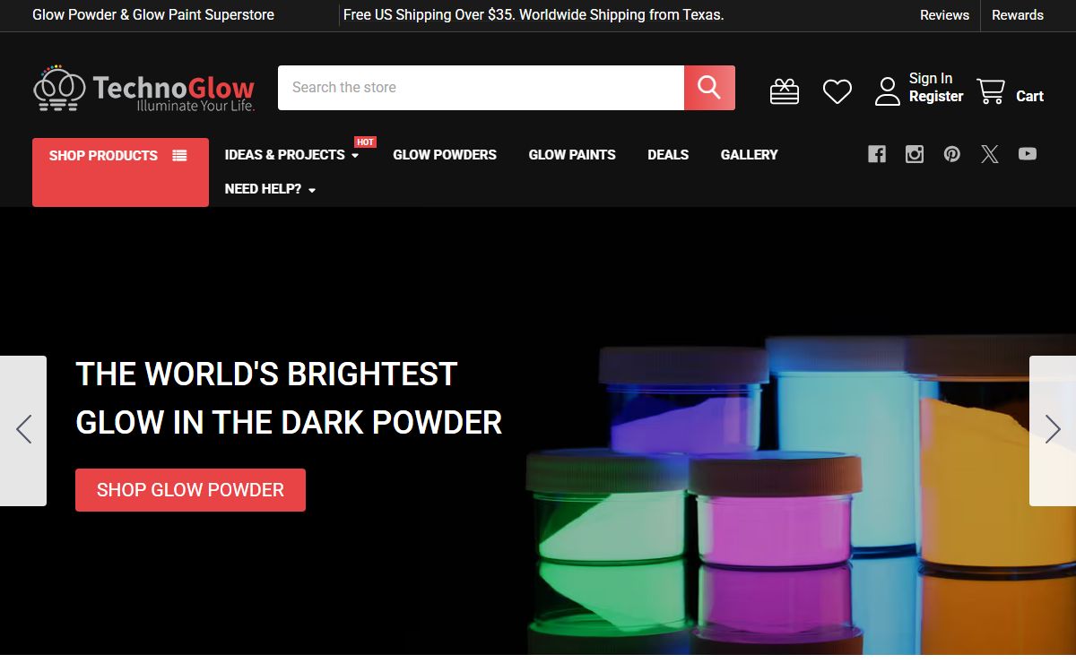Glow in the Dark Powder | Glow in the Dark Paint | Glow Shop