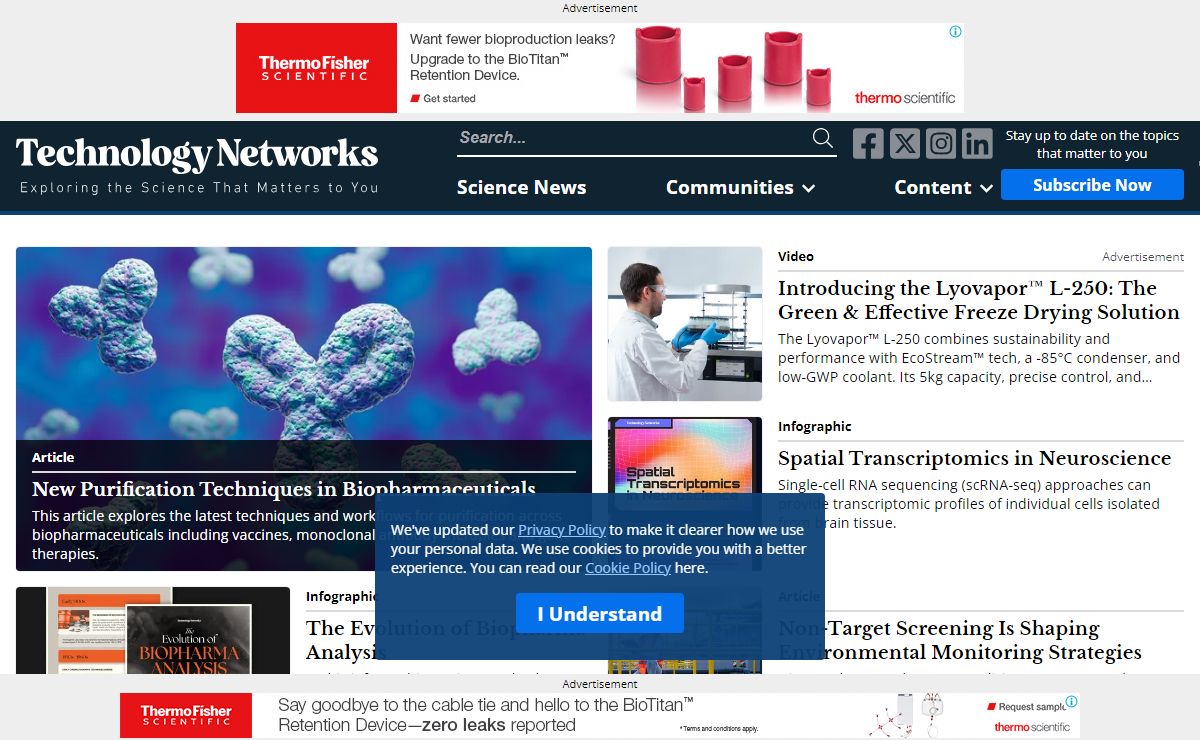 Technology Networks - The Online Scientific Community