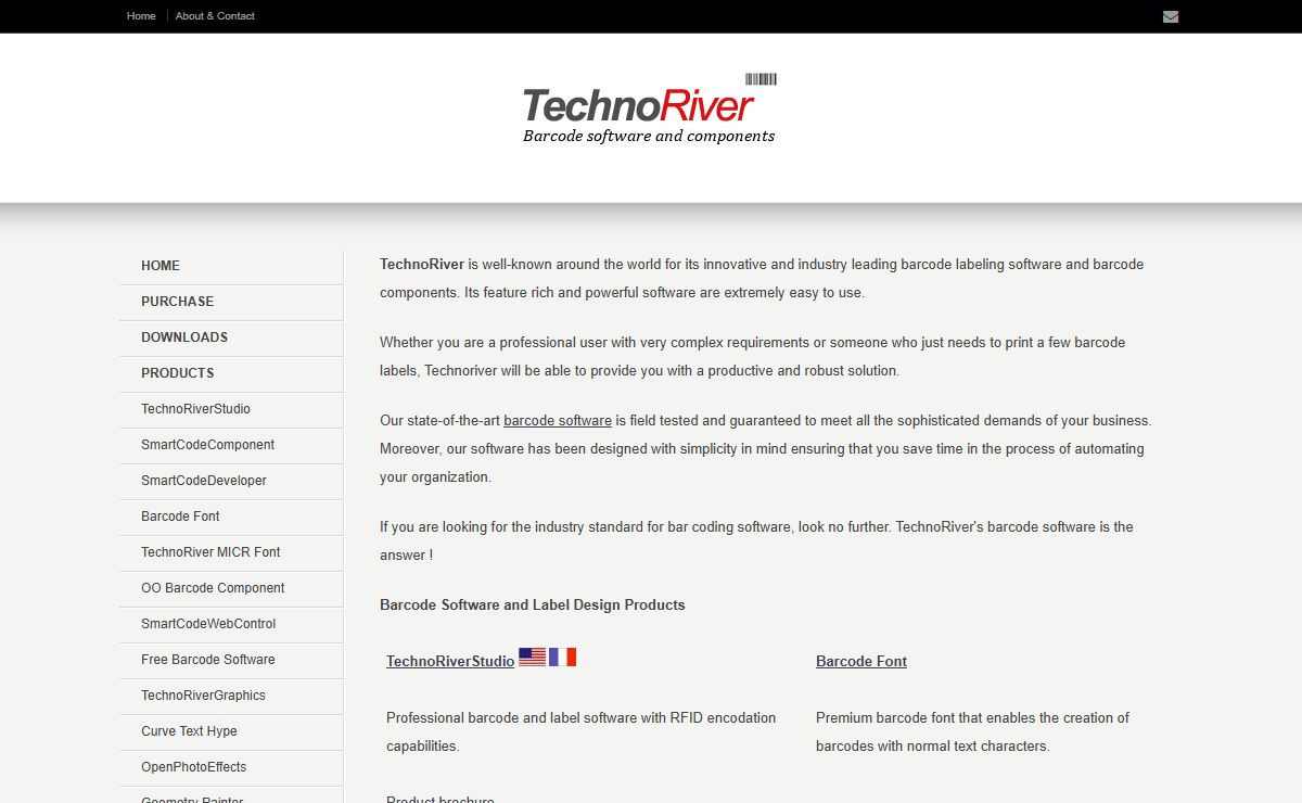 TechnoRiver - Barcode Software, Components, and Font