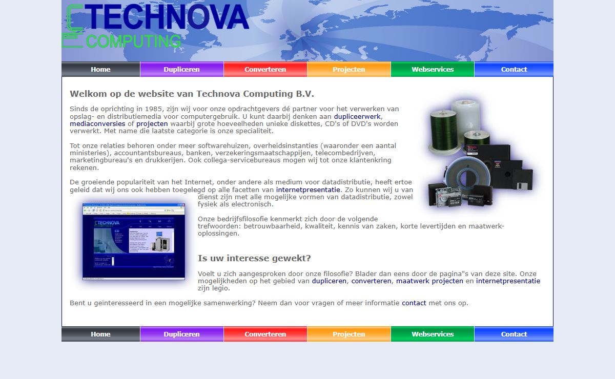 Technova Computing, kopiëren dupliceren duplicatie repliceren replicatie kopieren converteren conversie 8mm Exabyte 4mm DAT 9-track Open Reel Tape 3480 3490 QIC MLR SLR DLT S-DLT disk diskette 3inch 3" 3,5inch 3,5" 5,25inch 5,25" 8inch 8" floppy SS DS SD DD HD zip-disk usb-stick CD DVD CD-R CD-RW DVD-R DVD+R DVD-RW DVD+RW