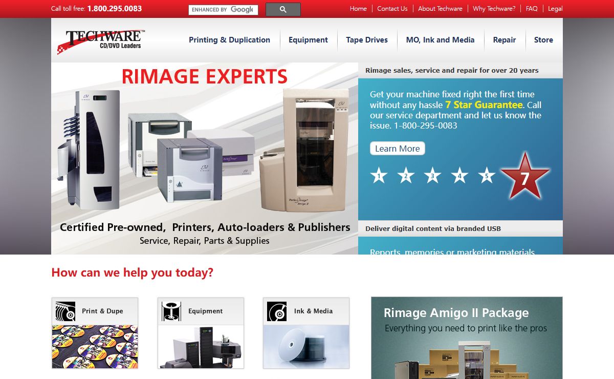 CD, DVD Printing and Duplication | Disc Printing and Tape Drive Sales and Repair | MO, Bulk Media, Ink and Ribbons | Techware Distribution