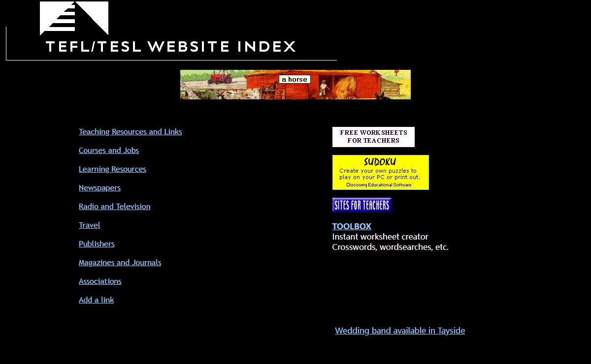 Aaron Martin's TEFL/TESL Website Index