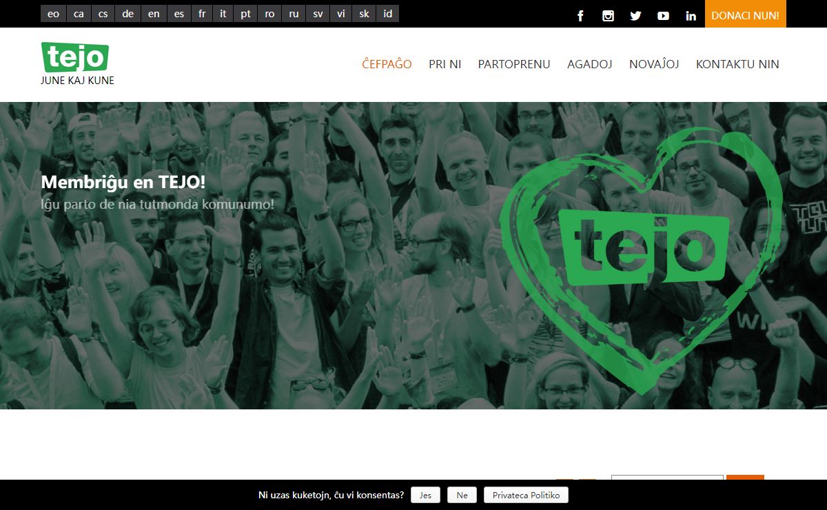 Ĉefpaĝo - Tutmonda Esperantista Junulara Organizo