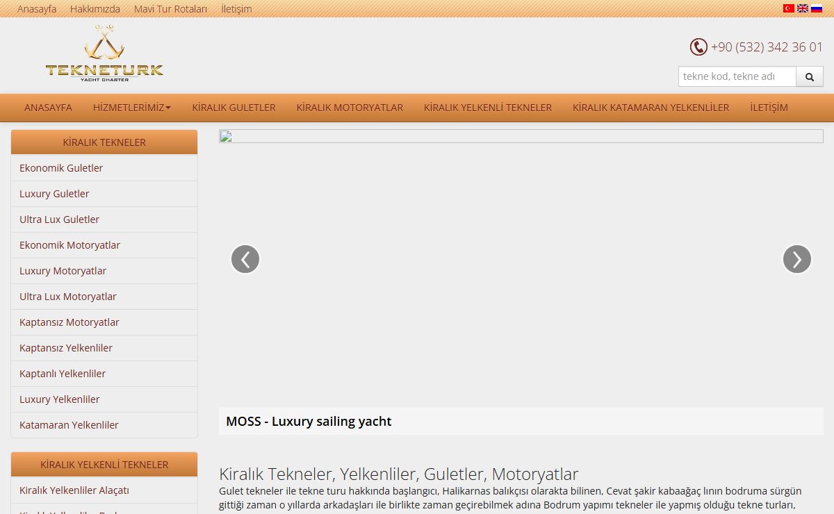 Kiralık Tekneler, Yelkenli Tekneler, Guletler, Motoryatlar