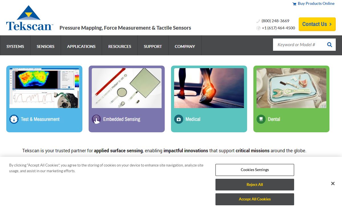 Pressure Mapping, Force Measurement, & Tactile Sensors | Tekscan