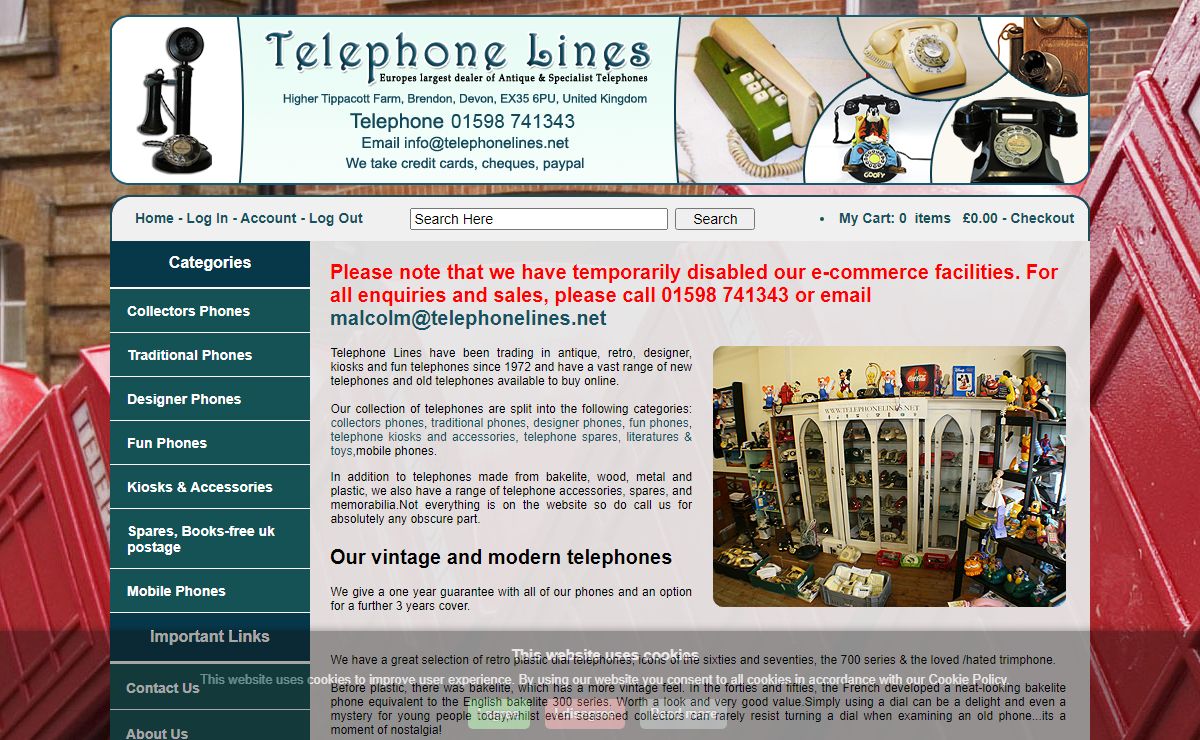 Telephone Lines, - Europes largest dealer of Antique & Specialist Phones