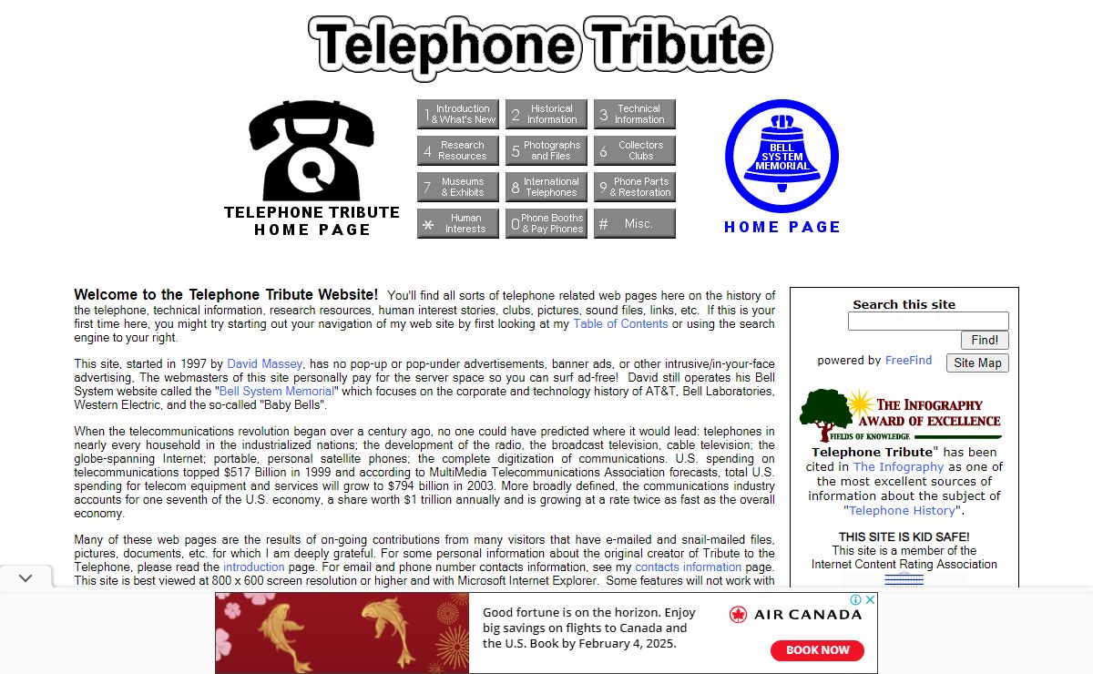 Telephone Tribute Home Page