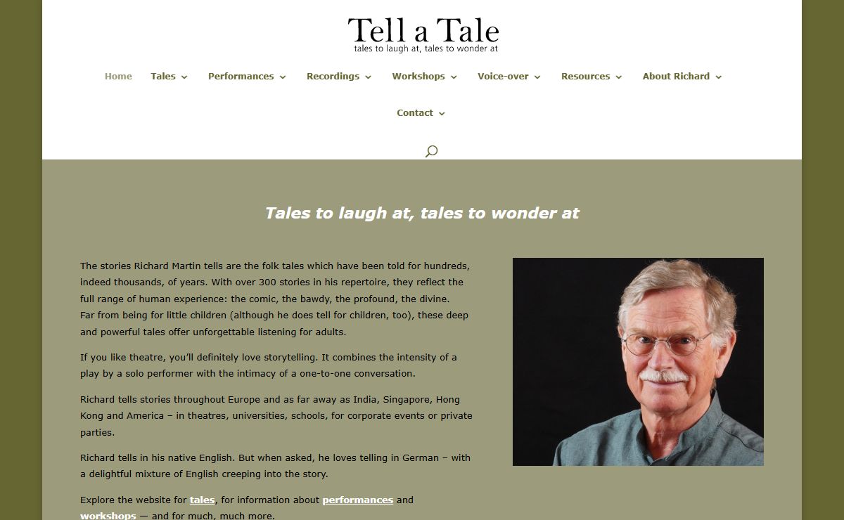 Tellatale home page, Folk tales from around the world - tellatale.eu | Richard Martin Storyteller