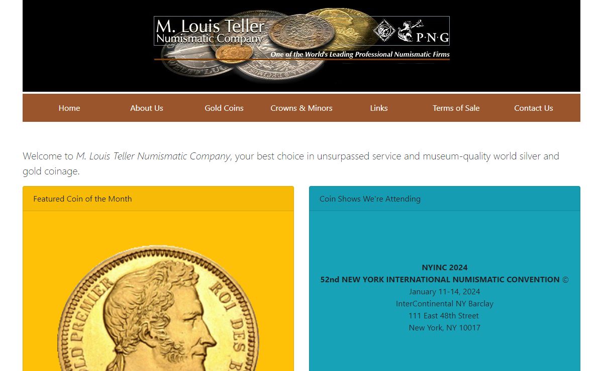 M. Louis Teller Numismatic Company - One of the World's Leading Numismatic Firms