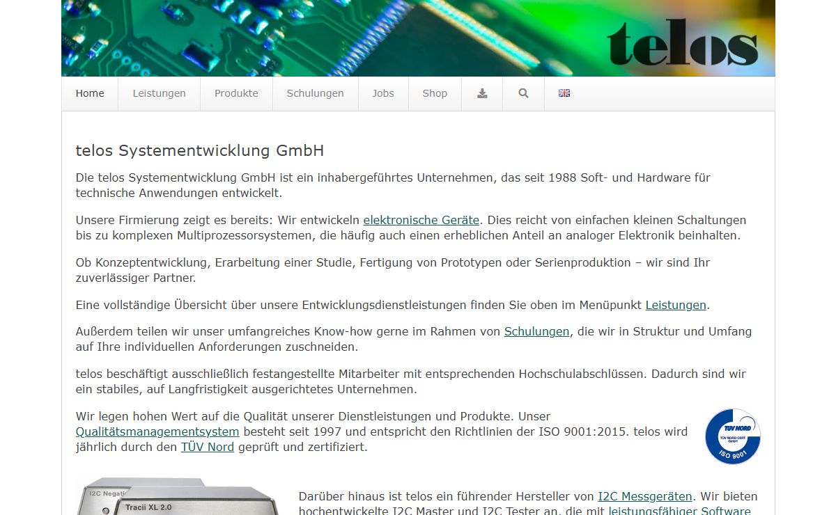 telos Systementwicklung GmbH - telos, Germany · '88 gegründet | ISO 9001 seit '97