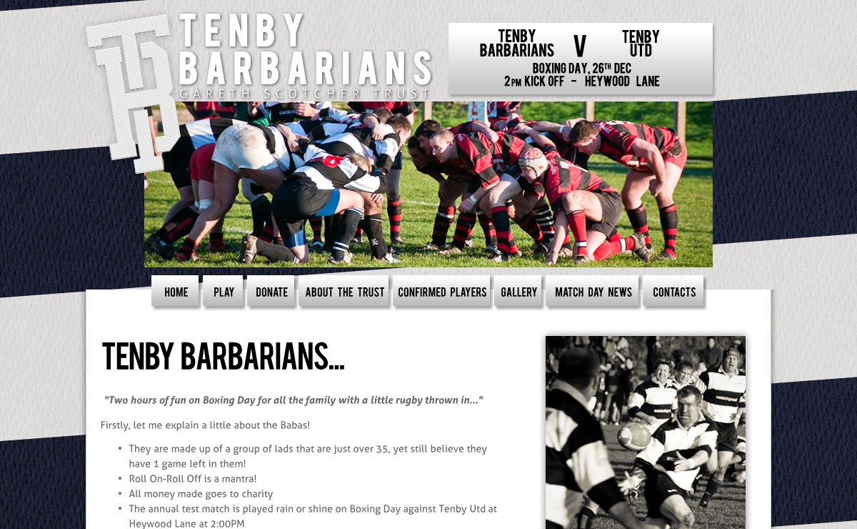 Tenby Barbarians - Tenby Boxing Day Rugby - Gareth Scotcher Trust - Tenby Barbarians v Tenby Utd
