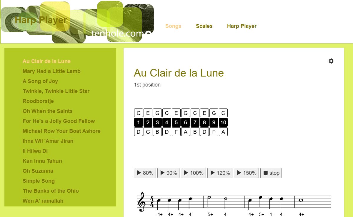 Harp Player | Au Clair de la Lune