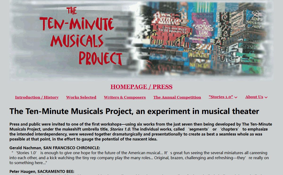 Ten-Minute Musicals | Press